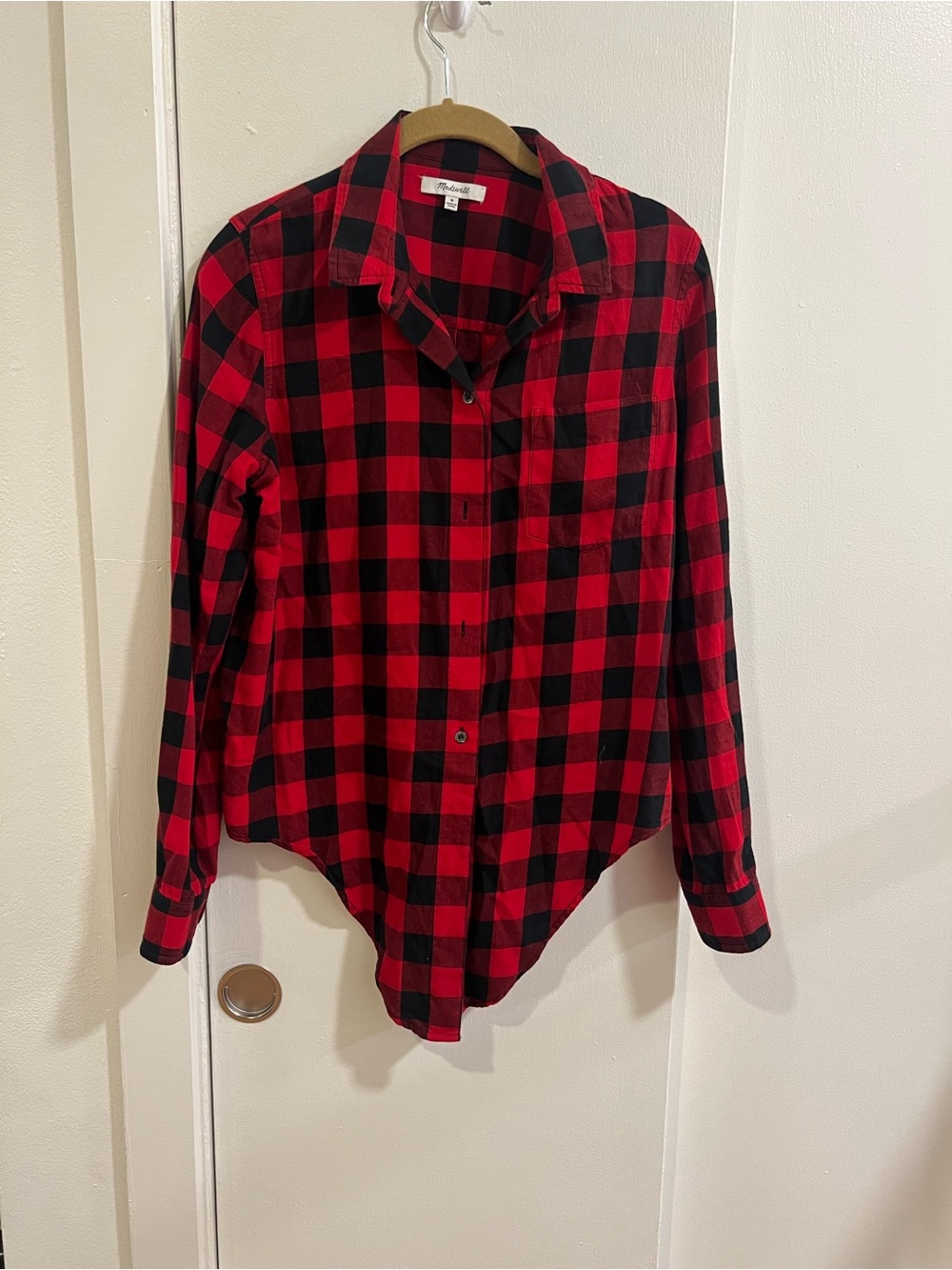 Madewell Red & Black Buffalo Plaid Button-Up Shirt